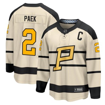 Fanatics Branded Youth Jim Paek Pittsburgh Penguins 2023 Winter Classic Jersey - Cream