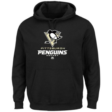 Majestic Men's Pittsburgh Penguins Critical Victory VIII Pullover Hoodie - - Black