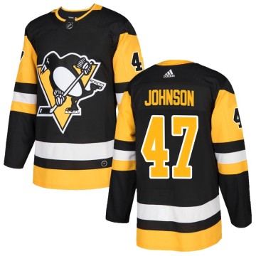 Authentic Adidas Men's Adam Johnson Pittsburgh Penguins Home Jersey - Black