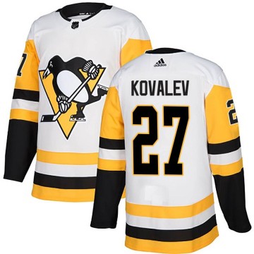 Authentic Adidas Men's Alex Kovalev Pittsburgh Penguins Away Jersey - White