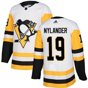 Authentic Adidas Men's Alex Nylander Pittsburgh Penguins Away Jersey - White
