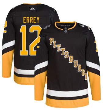 Authentic Adidas Men's Bob Errey Pittsburgh Penguins 2021/22 Alternate Primegreen Pro Player Jersey - Black