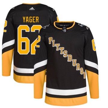 Authentic Adidas Men's Brayden Yager Pittsburgh Penguins 2021/22 Alternate Primegreen Pro Player Jersey - Black