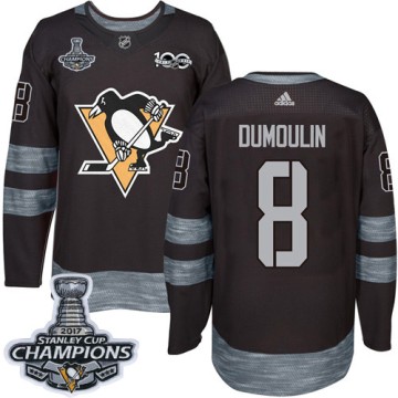 Authentic Adidas Men's Brian Dumoulin Pittsburgh Penguins 1917-2017 100th Anniversary 2017 Stanley Cup Champions Jersey - Black
