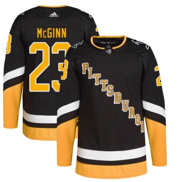 Authentic Adidas Men's Brock McGinn Pittsburgh Penguins 2021/22 Alternate Primegreen Pro Player Jersey - Black