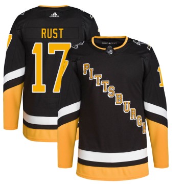 Authentic Adidas Men's Bryan Rust Pittsburgh Penguins 2021/22 Alternate Primegreen Pro Player Jersey - Black