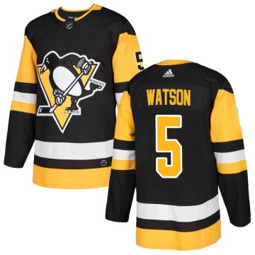 Authentic Adidas Men's Bryan Watson Pittsburgh Penguins Home Jersey - Black