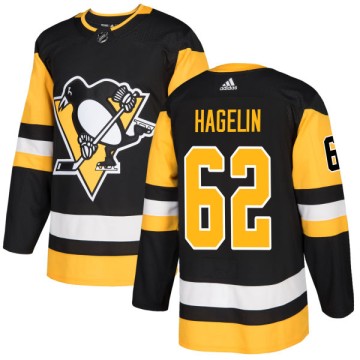 Authentic Adidas Men's Carl Hagelin Pittsburgh Penguins Jersey - Black