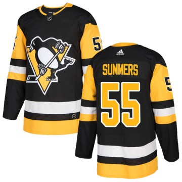 Authentic Adidas Men's Chris Summers Pittsburgh Penguins Home Jersey - Black