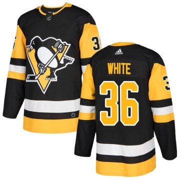 Authentic Adidas Men's Colin White Pittsburgh Penguins Black Home Jersey - White