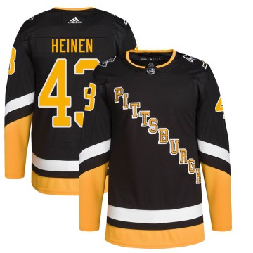 Authentic Adidas Men's Danton Heinen Pittsburgh Penguins 2021/22 Alternate Primegreen Pro Player Jersey - Black