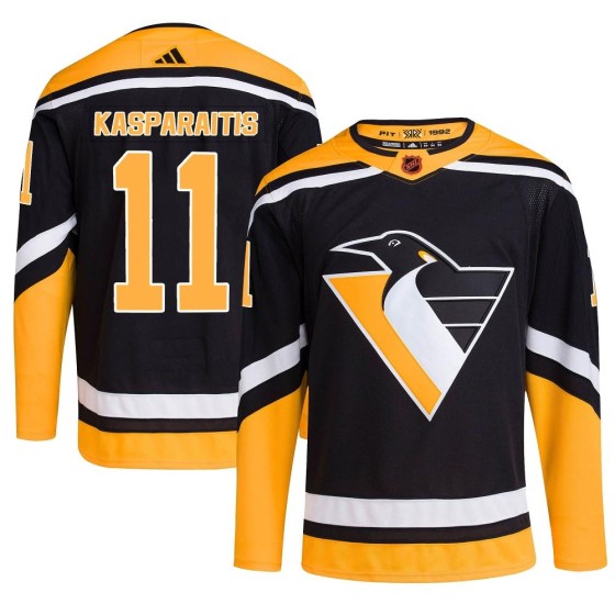 Authentic Adidas Men's Darius Kasparaitis Pittsburgh Penguins Reverse Retro 2.0 Jersey - Black