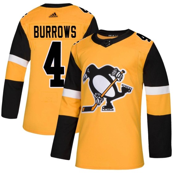 Authentic Adidas Men's Dave Burrows Pittsburgh Penguins Alternate Jersey - Gold