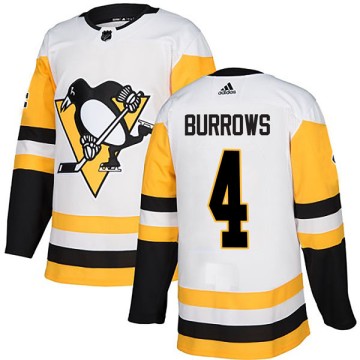 Authentic Adidas Men's Dave Burrows Pittsburgh Penguins Away Jersey - White