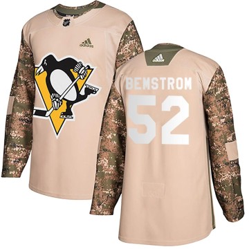 Authentic Adidas Men's Emil Bemstrom Pittsburgh Penguins Veterans Day Practice Jersey - Camo