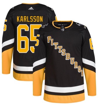 Authentic Adidas Men's Erik Karlsson Pittsburgh Penguins 2021/22 Alternate Primegreen Pro Player Jersey - Black