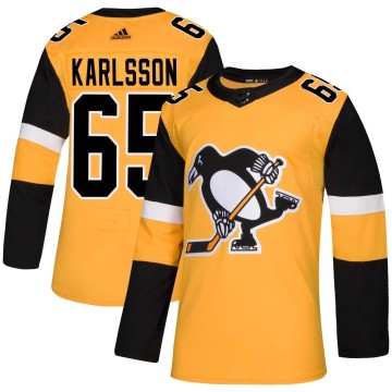 Authentic Adidas Men's Erik Karlsson Pittsburgh Penguins Alternate Jersey - Gold