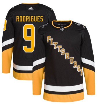 Authentic Adidas Men's Evan Rodrigues Pittsburgh Penguins 2021/22 Alternate Primegreen Pro Player Jersey - Black