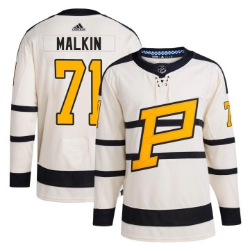 Authentic Adidas Men's Evgeni Malkin Pittsburgh Penguins 2023 Winter Classic Jersey - Cream