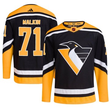 Authentic Adidas Men's Evgeni Malkin Pittsburgh Penguins Reverse Retro 2.0 Jersey - Black