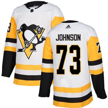 Authentic Adidas Men's Jack Johnson Pittsburgh Penguins Away Jersey - White