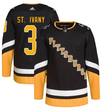 Authentic Adidas Men's Jack St. Ivany Pittsburgh Penguins 2021/22 Alternate Primegreen Pro Player Jersey - Black