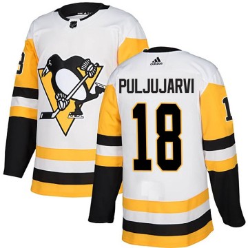 Authentic Adidas Men's Jesse Puljujarvi Pittsburgh Penguins Away Jersey - White