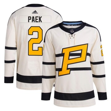 Authentic Adidas Men's Jim Paek Pittsburgh Penguins 2023 Winter Classic Jersey - Cream