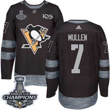 Authentic Adidas Men's Joe Mullen Pittsburgh Penguins 1917-2017 100th Anniversary 2017 Stanley Cup Champions Jersey - Black