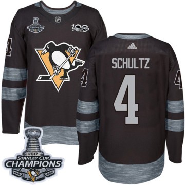 Authentic Adidas Men's Justin Schultz Pittsburgh Penguins 1917-2017 100th Anniversary 2017 Stanley Cup Champions Jersey - Black