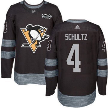 Authentic Adidas Men's Justin Schultz Pittsburgh Penguins 1917-2017 100th Anniversary Jersey - Black