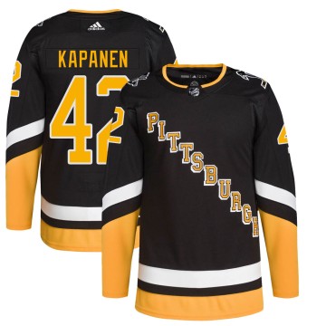 Authentic Adidas Men's Kasperi Kapanen Pittsburgh Penguins 2021/22 Alternate Primegreen Pro Player Jersey - Black