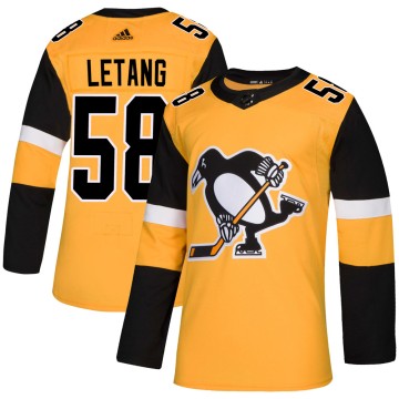 Authentic Adidas Men's Kris Letang Pittsburgh Penguins Alternate Jersey - Gold