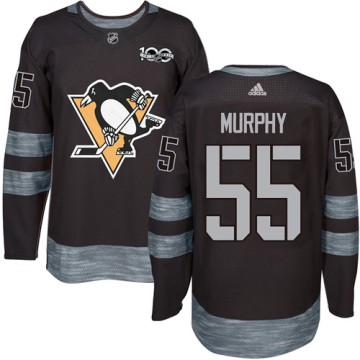 Authentic Adidas Men's Larry Murphy Pittsburgh Penguins 1917-2017 100th Anniversary Jersey - Black