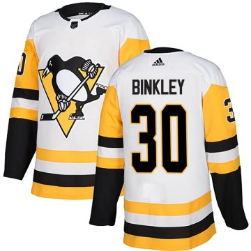 Authentic Adidas Men's Les Binkley Pittsburgh Penguins Away Jersey - White