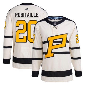 Authentic Adidas Men's Luc Robitaille Pittsburgh Penguins 2023 Winter Classic Jersey - Cream