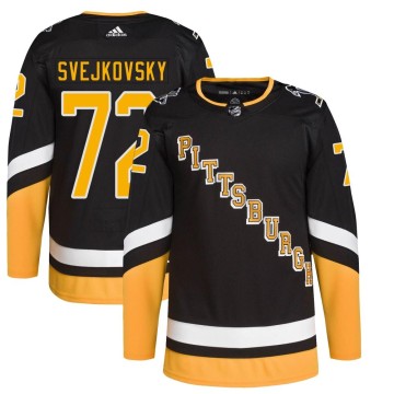 Authentic Adidas Men's Lukas Svejkovsky Pittsburgh Penguins 2021/22 Alternate Primegreen Pro Player Jersey - Black