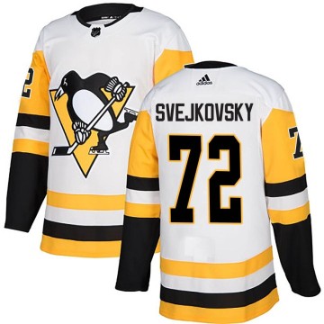 Authentic Adidas Men's Lukas Svejkovsky Pittsburgh Penguins Away Jersey - White
