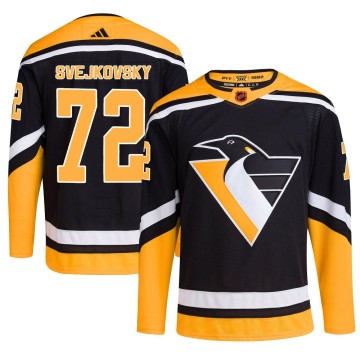 Authentic Adidas Men's Lukas Svejkovsky Pittsburgh Penguins Reverse Retro 2.0 Jersey - Black