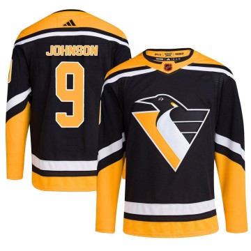 Authentic Adidas Men's Mark Johnson Pittsburgh Penguins Reverse Retro 2.0 Jersey - Black