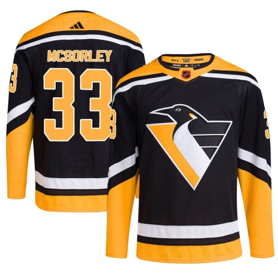 Authentic Adidas Men's Marty Mcsorley Pittsburgh Penguins Reverse Retro 2.0 Jersey - Black