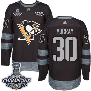 Authentic Adidas Men's Matt Murray Pittsburgh Penguins 1917-2017 100th Anniversary 2017 Stanley Cup Champions Jersey - Black