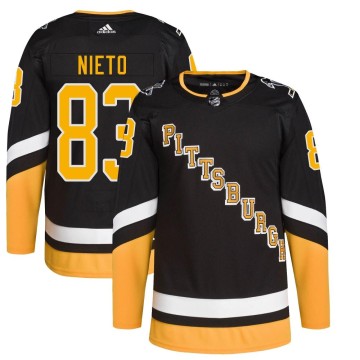 Authentic Adidas Men's Matt Nieto Pittsburgh Penguins 2021/22 Alternate Primegreen Pro Player Jersey - Black