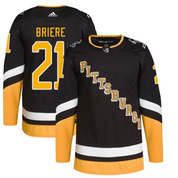 Authentic Adidas Men's Michel Briere Pittsburgh Penguins 2021/22 Alternate Primegreen Pro Player Jersey - Black