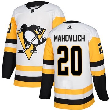 Authentic Adidas Men's Peter Mahovlich Pittsburgh Penguins Away Jersey - White