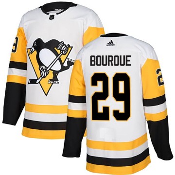 Authentic Adidas Men's Phil Bourque Pittsburgh Penguins Away Jersey - White