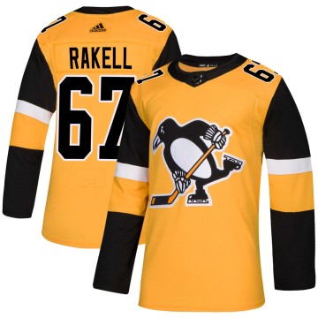 Authentic Adidas Men's Rickard Rakell Pittsburgh Penguins Alternate Jersey - Gold