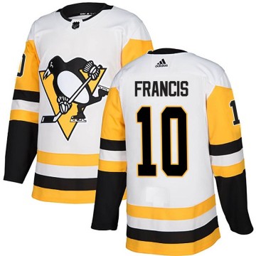 Authentic Adidas Men's Ron Francis Pittsburgh Penguins Away Jersey - White