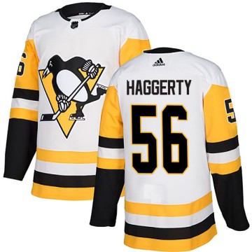 Authentic Adidas Men's Ryan Haggerty Pittsburgh Penguins Away Jersey - White