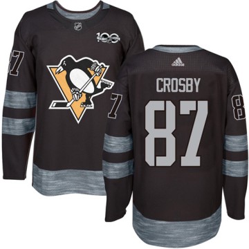 Authentic Adidas Men's Sidney Crosby Pittsburgh Penguins 1917-2017 100th Anniversary Jersey - Black